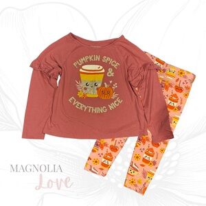 🍂 The Children’s Place Pumpkin Spice & Everything Nice Top & Leggings Set 2T